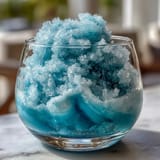 Fluffy TikTok Cloud Slushie with a frosty, light texture, served in clear glasses with a straw and spoon.