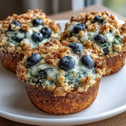 Bright, golden oatmeal cups bursting with fresh blueberries and zesty lemon—perfect for a wholesome breakfast.