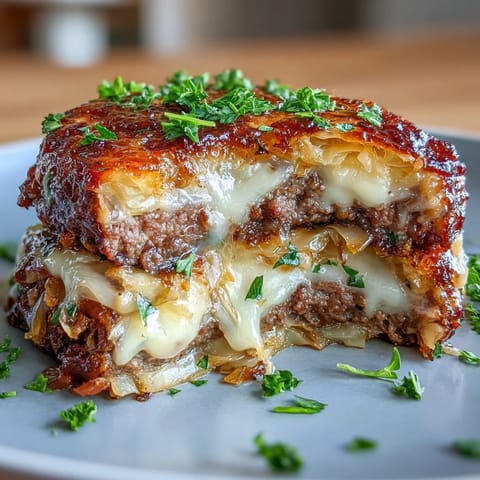 Oven-Baked Cabbage Burgers with juicy beef patties on tender caramelized cabbage slices.  