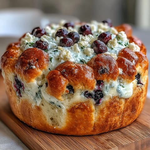 Fluffy Cottage Cheese Blueberry Cloud Bread with juicy blueberries baked into a light, airy, protein-packed bread alternative.