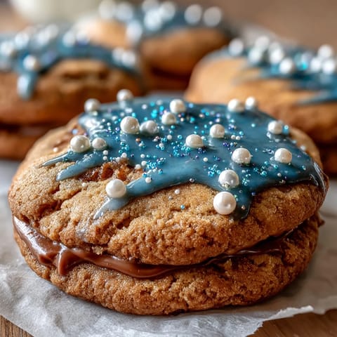 Celestial Pisces constellation cookies decorated with edible silver stars and blue icing, capturing the beauty of the zodiac for astrology lovers.