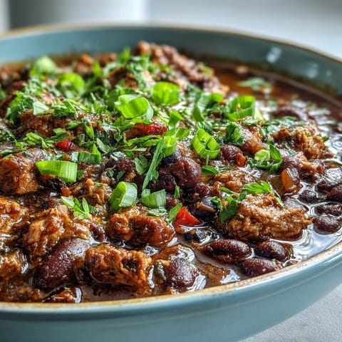 A steaming bowl of healthy one-pot turkey chili with beans, topped with shredded cheese and fresh cilantro.