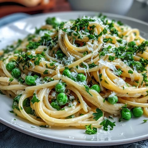 Lemon Butter Pasta with Peas and Parmesan, creamy pasta with bright lemon flavor and tender green peas in a rich buttery sauce.