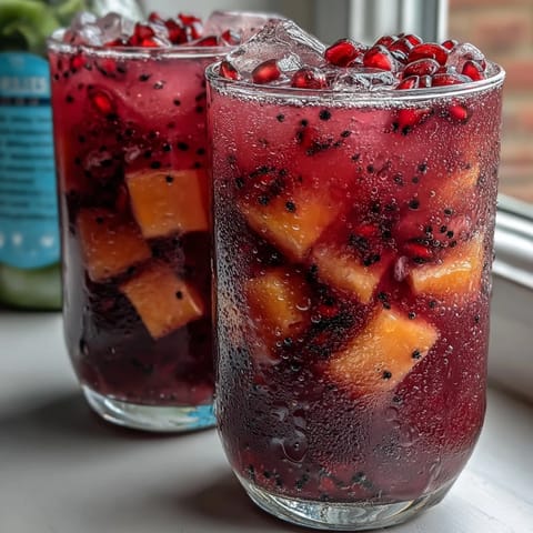 A vibrant iced refresher blending mango and dragonfruit with a citrus twist, served in a tall glass over ice.