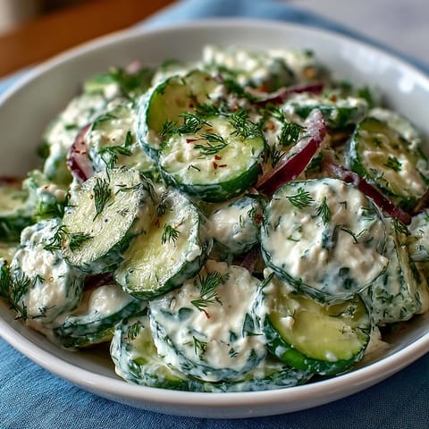 Creamy Cucumber Salad Dill