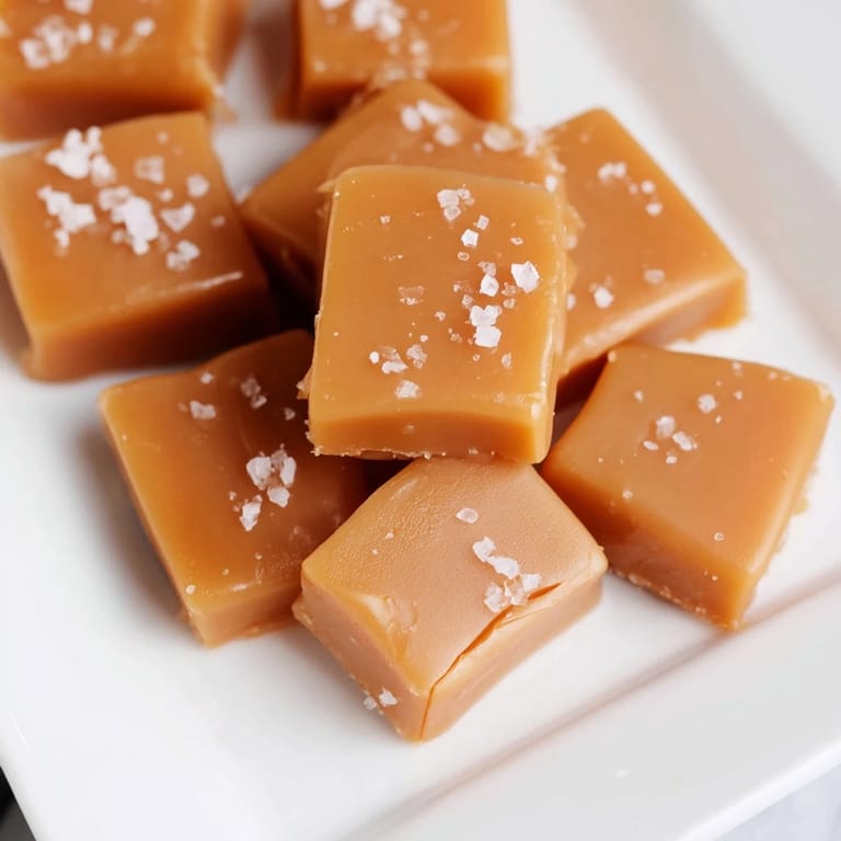 Homemade sea salt caramels showcasing a perfect balance of sweet and salty flavors, ready to eat.