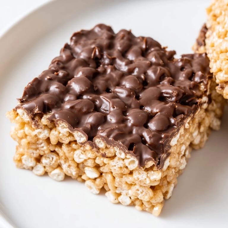 A close-up shot of homemade Rice Krispie Treats, showing their crispy texture and deliciousness.
