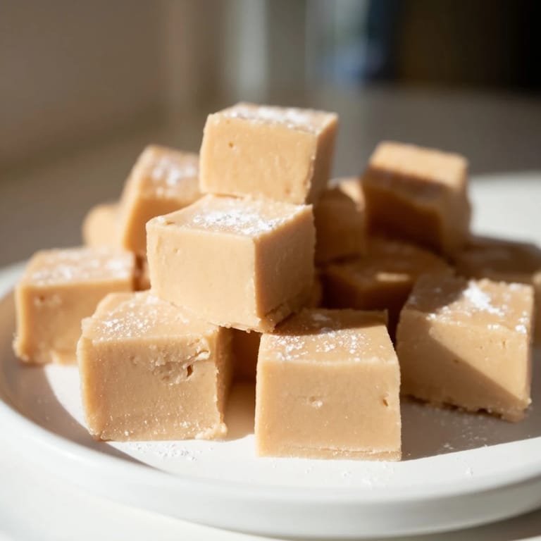 A close-up of decadent, homemade peanut butter fudge, perfect for sweet cravings and gifting.