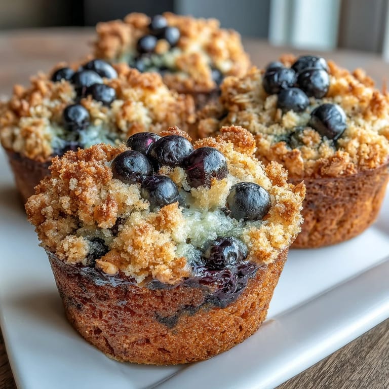 Tender baked oatmeal cups studded with juicy blueberries and a hint of lemon, ideal for a quick morning meal.