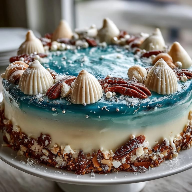 Celebrate a Pisces birthday with this moist vanilla cake featuring a gradient of ocean blue frosting, topped with edible pearls and silver sprinkles.  