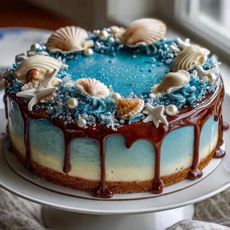 Ocean-inspired Pisces birthday cake with soft vanilla sponge and a stunning blue ombre buttercream, perfect for a magical celebration.