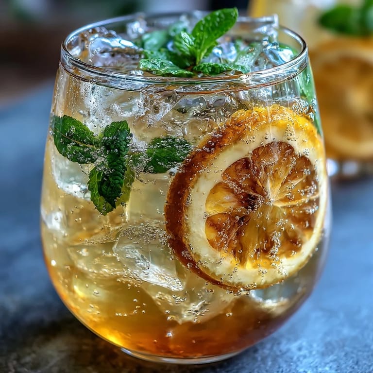 Vibrant non-alcoholic Limoncello Spritz Mocktail featuring zesty lemon syrup, sparkling water, and a garnish of fresh mint and citrus.