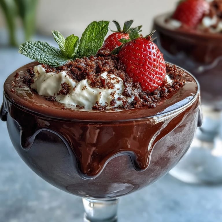 Decadent chocolate strawberry cups layered with creamy filling and golden Lotus Biscoff cookie crumble topping.  