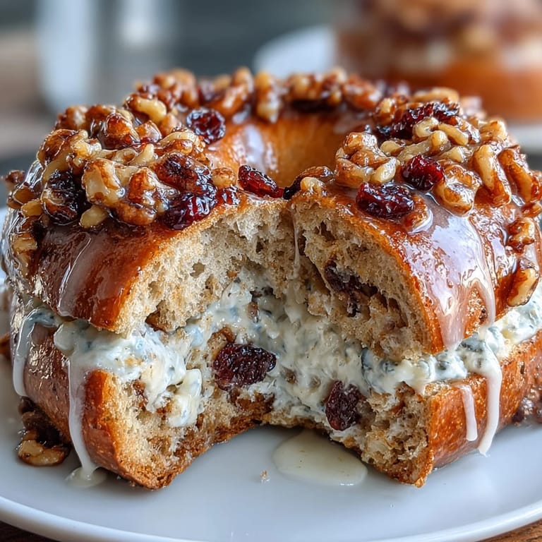 Golden baked cinnamon raisin bagels with a protein boost, drizzled with smooth vanilla Greek yogurt glaze for extra flavor.