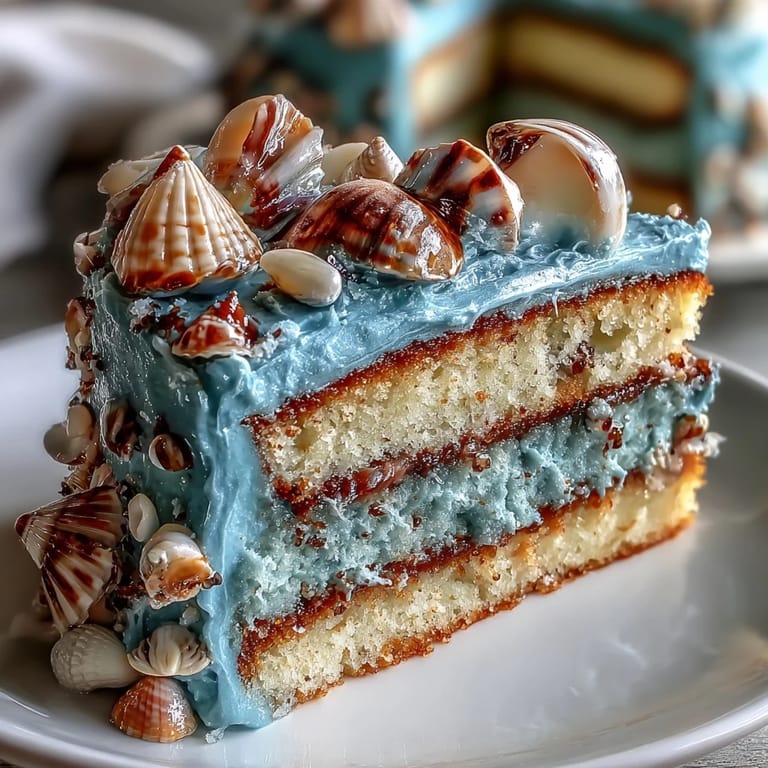 Cancer zodiac cake: moist vanilla masterpiece with swirling ocean blue frosting.