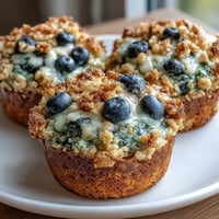 Bright, golden oatmeal cups bursting with fresh blueberries and zesty lemon—perfect for a wholesome breakfast.