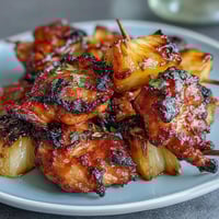 Golden Air Fryer Chicken Pineapple Bites with juicy chicken and sweet pineapple, perfect for parties or appetizers.