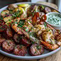 A colorful sheet pan dinner featuring tender crawfish, smoked sausage, and roasted vegetables, all tossed in zesty Cajun seasoning for a flavorful Southern feast.